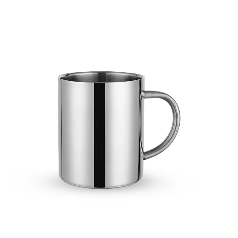 Type 1 Silver Кружка для кофе с двойными стенками из нержавеющей стали для путешествий, небьющаяся чашка для детей, термоизоляционный стакан, молочные чашки, чайные кружки с крышкой - Цвет: Type 1 Silver