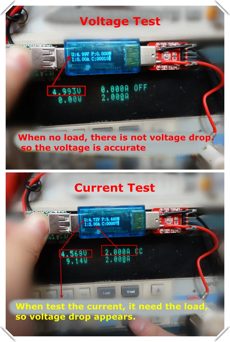 RD белый цвет шрифта OLED USB детектор Вольтметр Амперметр мощность Тестер