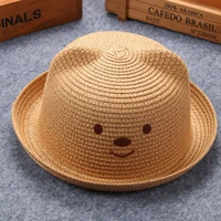 spring summer children babys boys and girls cat ears bear shape baby cover the sun beach hat flanging cap lm13 2