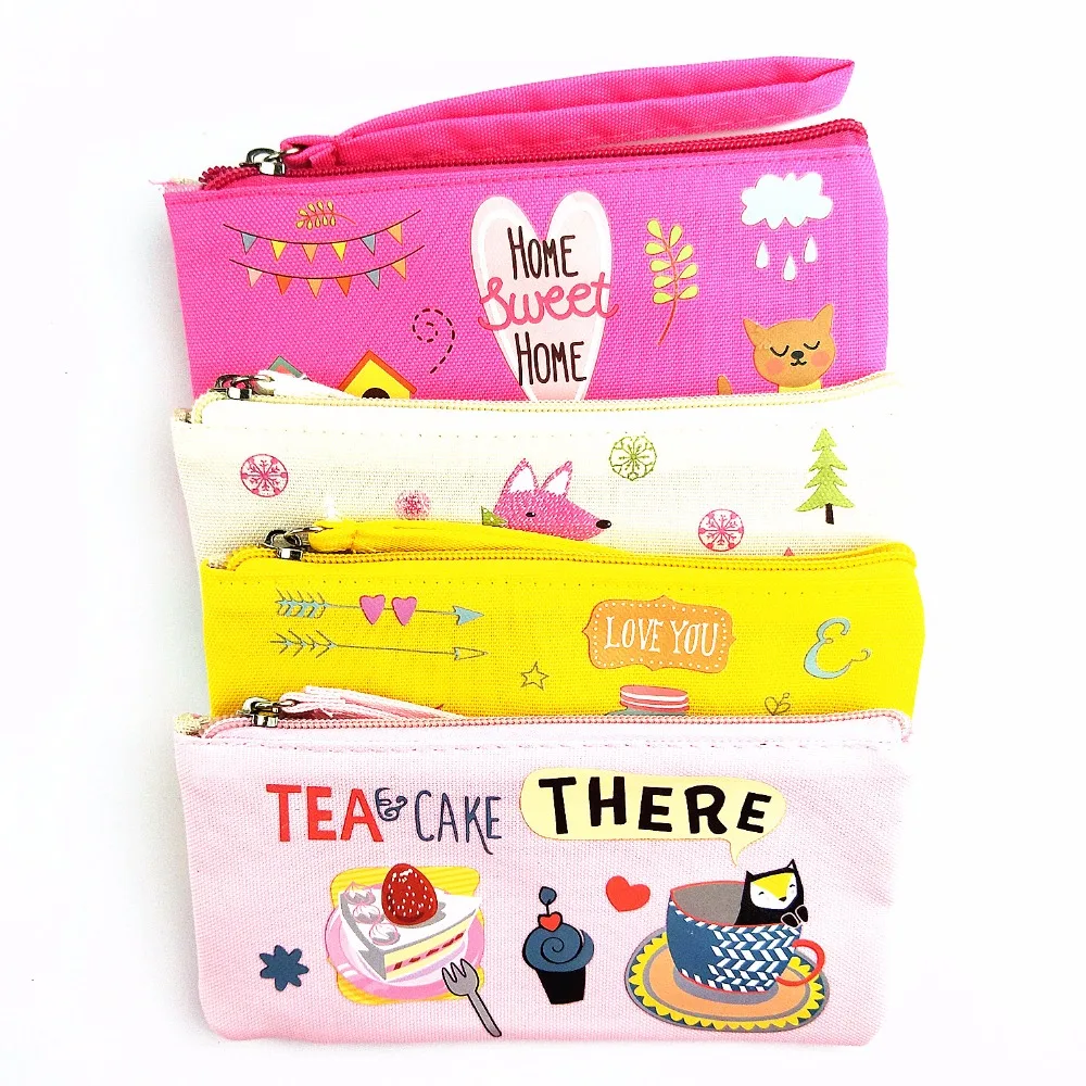 Новый женский кошелек M194 симпатичный Модный хлопковый Чехол-карандаш на молнии с
