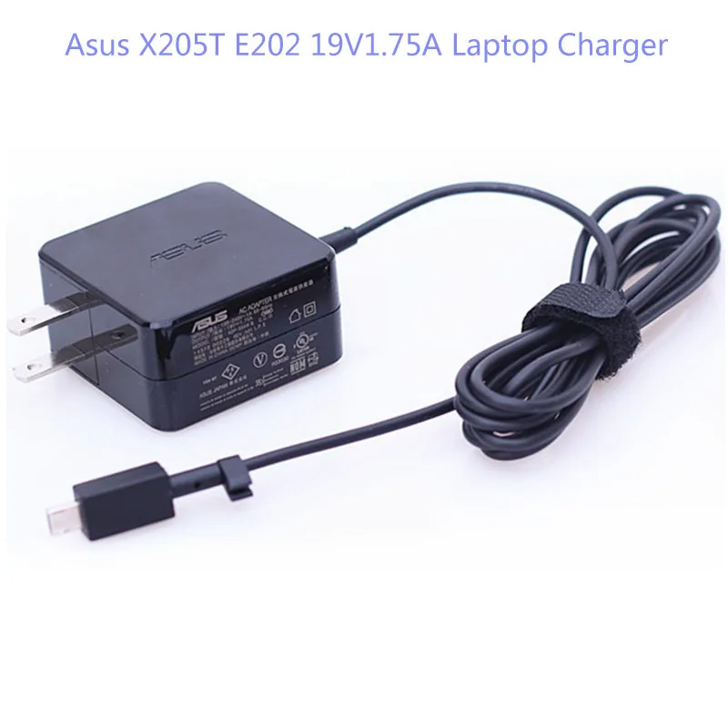 19V 1.75A 33 Вт AC Мощность адаптер ноутбука Зарядное устройство для Asus EeeBook X205T X205TA E200HA E202 E202SA E205 E205SA F205TA