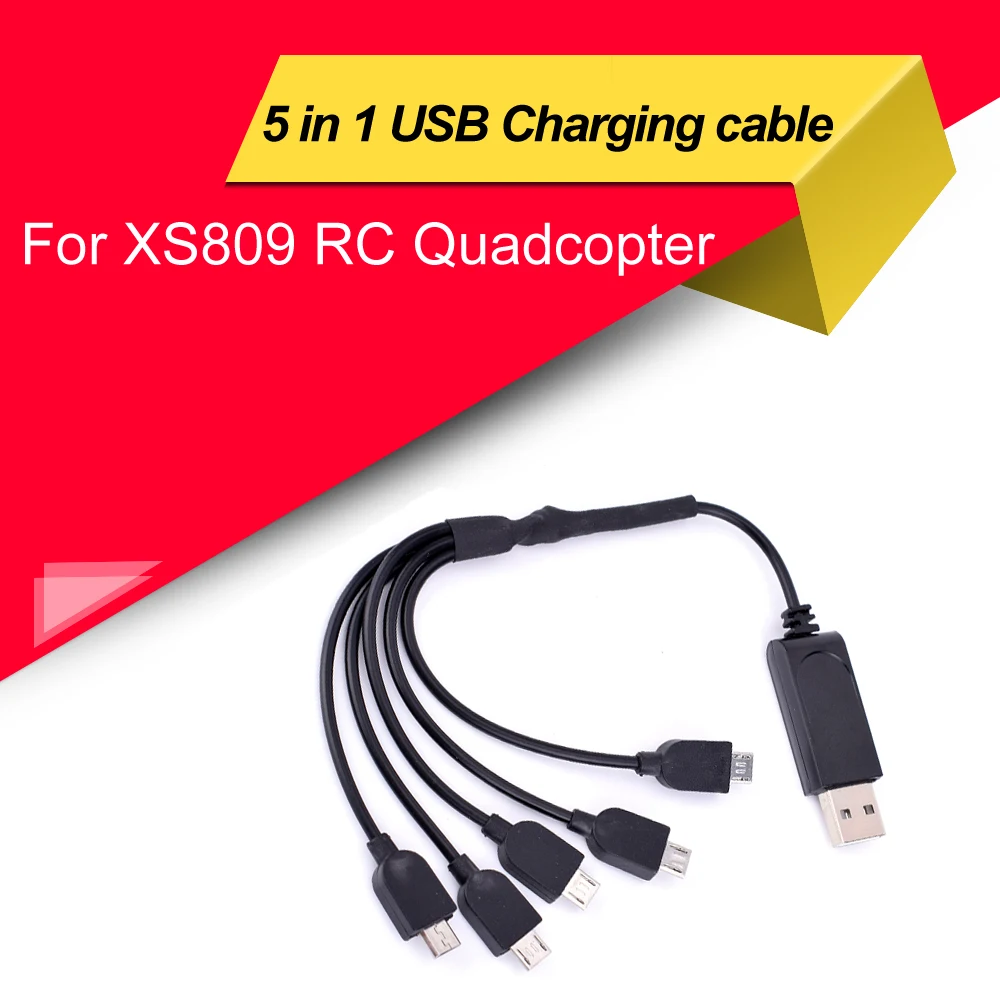 Multi-charging 5 In 1 Charger Parallel USB Cable For VISUO XS809/SG700 RC Quadcopter Battery Drone Spare Parts | Игрушки и хобби