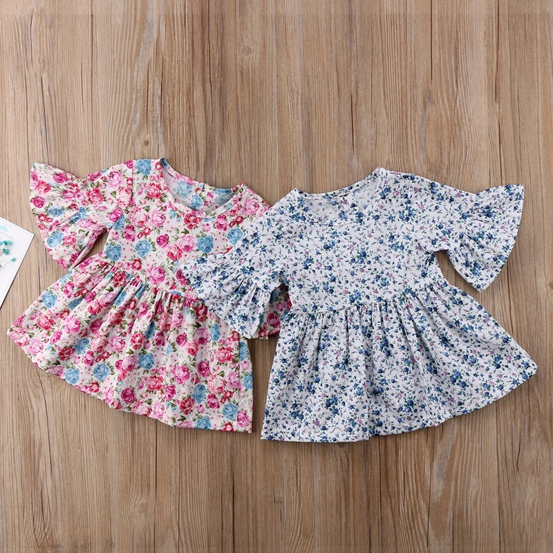 Floral Baby Girls Short Sleeve Cut Dresses Party Pirncess Dress Outfit Sundress For 2018 | Детская одежда и обувь