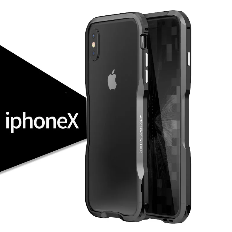 Металлический бампер для iPhone X чехол 10 алюминиевая рамка роскошный корпус противоударный чехол для телефона s для iPhone XS MAX XR жесткий чехол Аксессуары - Цвет: black