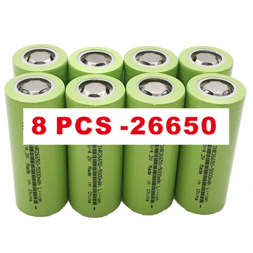 8 PCS 26650 1-8 шт Новинка 26650 аккумуляторная батарея 50A литиевая батарея, 3,7 V 5000mA 26650-50A INR26650 батарея 26650 подходит для фонарика - Цвет: 8 PCS 26650