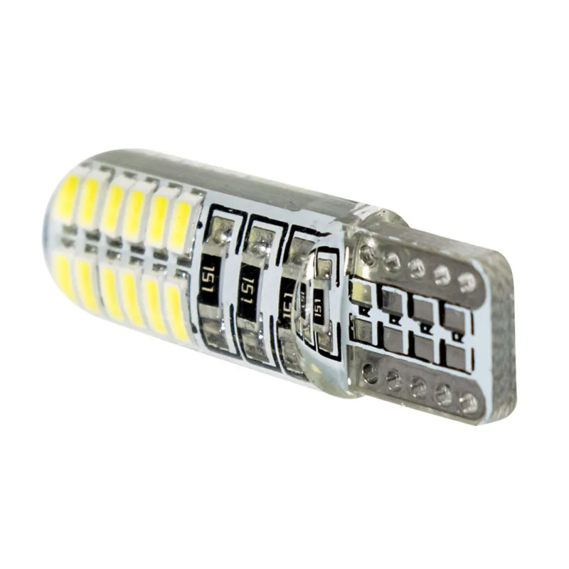 T10 W5W 24 SMD 3014 Светодиодный свет салона автомобиля силикагель маркер лампа 12 В 194 192 Клин для лампы Парковка купол свет авто стиль