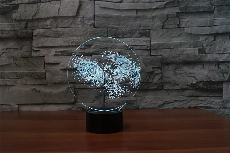 Акриловые птица 3D Light 7 цветов меняется настроение света попугай LED, декоративный стол Lampara touch Luminaria лампы для ребенка ночник