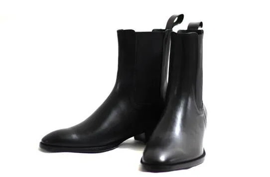 

Motorcycle Boots Men Suede Martin Boots Men Stacked Heel Slip-On Shoes Nubuck Leather Chelsea Boot Ankle Men Shoes Outdoor