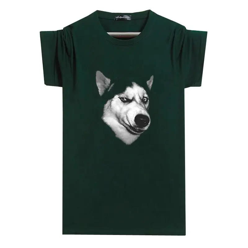 Summer Men's Large Size T-Shirt 8XL Husky Funny tShirt 6XL 7XL 2018 Cotton Short Sleeve Print Animal Blue | Мужская одежда