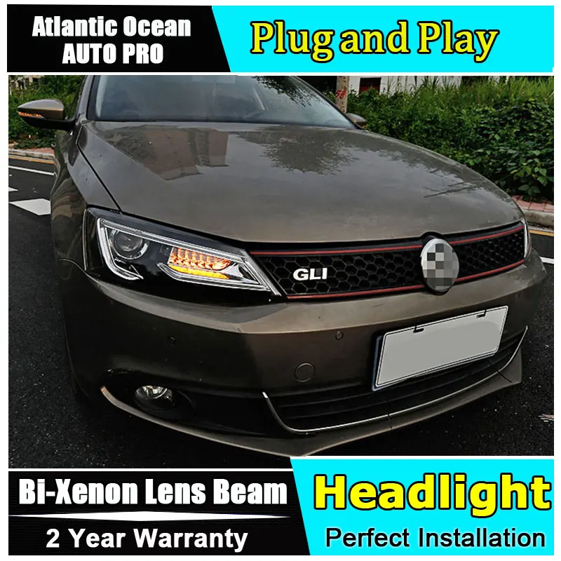 Автомобильный Стайлинг светодиодная фара для VW Jetta 2012-2018 головные фары drl H7 hid Bi-Xenon