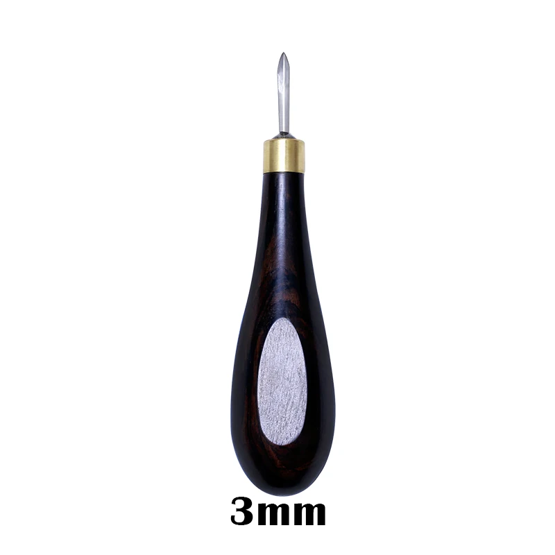 3mm LMDZ 1 шт. Blackwood Алмазная форма шило черное дерево шитье из кожи Awl наборы ручной работы швейные инструменты DIY Stitcher Taper - Цвет: 3mm
