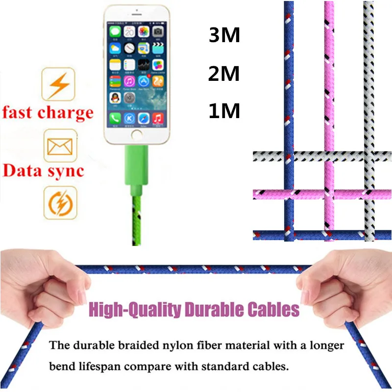 Короткий usb кабель для iPhone XS XR 2 м 3 быстрой зарядки шнур USB передачи данных Apple X 8 7 6