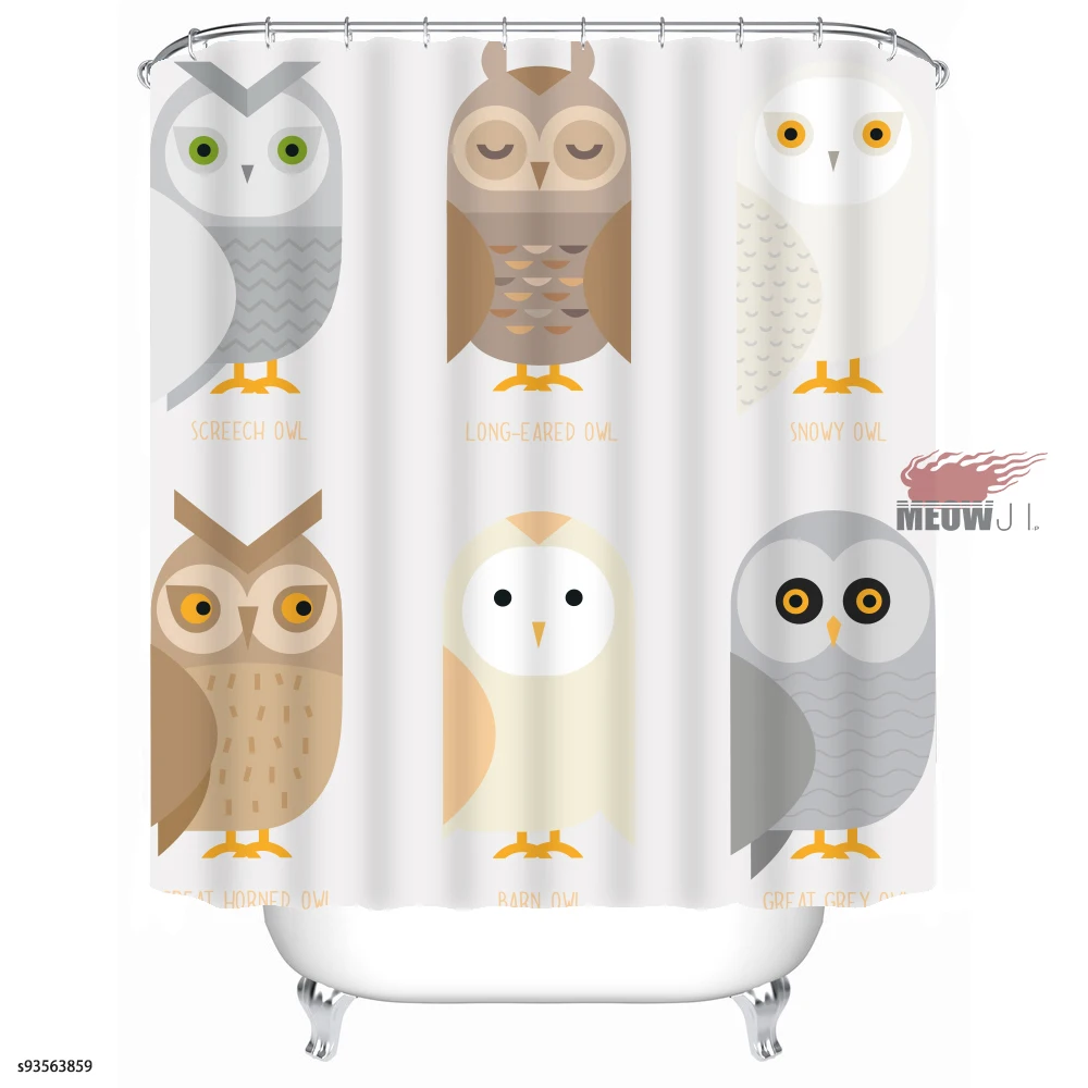 Очаровательные logy сова милые животные на заказ занавески для душа Ванная комната