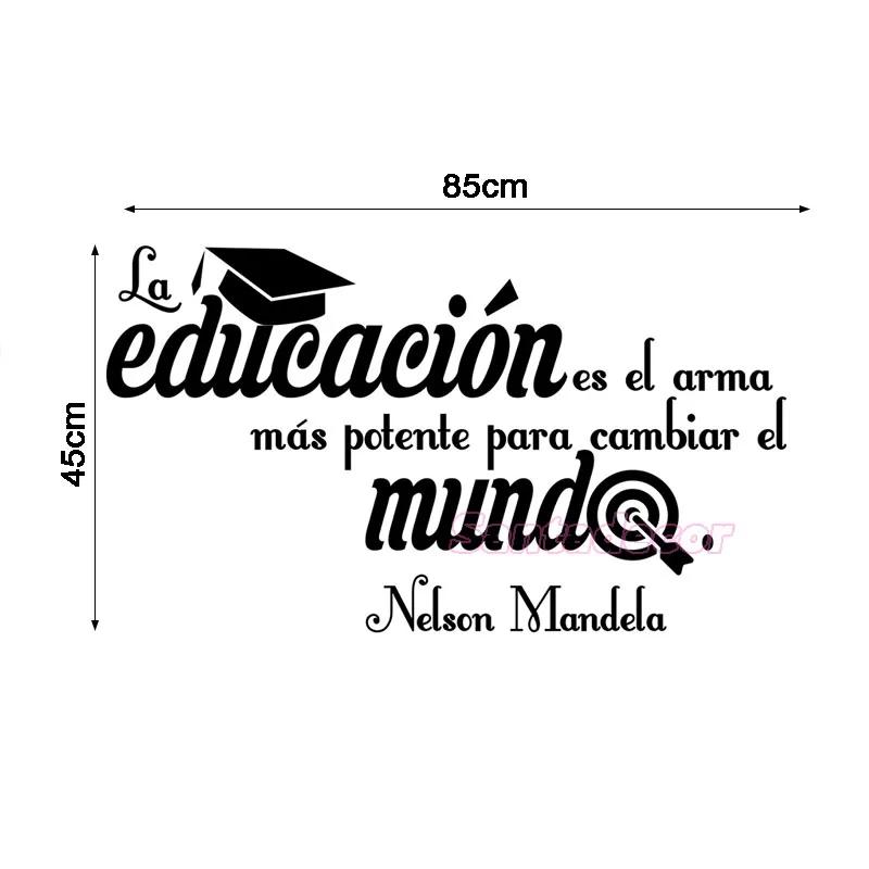 

Sticker-citation-la-educacion-Nelson-Mandela Vinyl Wall Art Decals Living Room Wall Decor Office Home Decor Decoration Poster