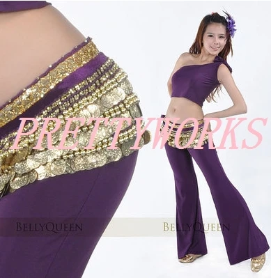 Египет три 3 ряда одежда хип хоп обертывания танец живота юбка костюм золотой