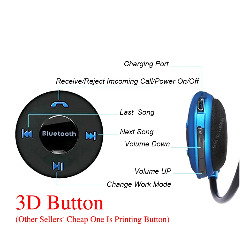 Беспроводные наушники SHELI 3D Mini 503 Mini503 Bluetooth 4 2 FM гарнитура спортивные музыкальные