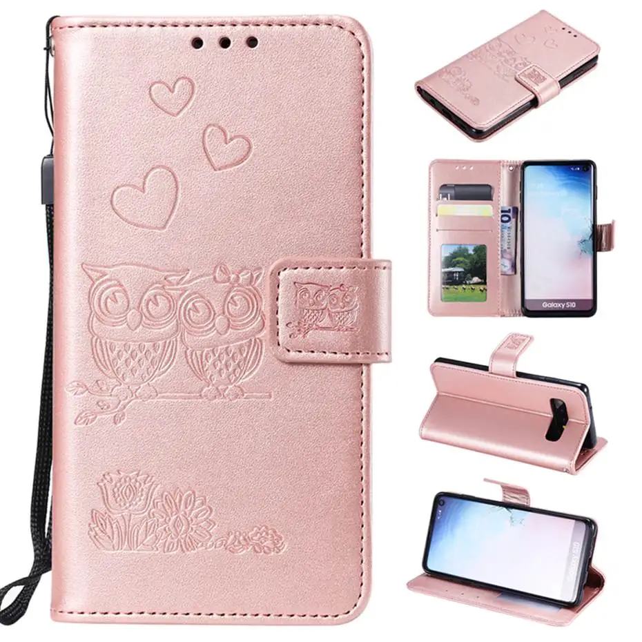 3D Сова из искусственной кожи с откидной крышкой чехол для samsung galaxy S10 S10E A3 A5 A7 A6 J4 J6 плюс A8 A9 J3 J5 J7 Бумажник кожаный Капа для чехол