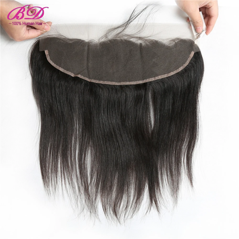 BD HAIR 13X4&quot Lace Closure Free Part with Baby Hair Straight Peruvian Remy Human Natural Color Shipping | Шиньоны и парики
