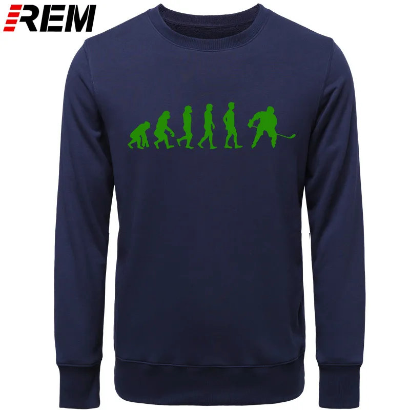 BAVY GREEN REN Evolution Hockeyer, мужские бутиковые повседневные популярные мужские топы из хлопка,, модные брендовые толстовки с круглым вырезом, толстовки - Цвет: BAVY GREEN