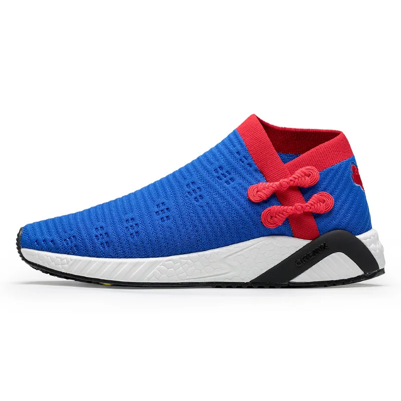 Blue Red M W ONEMIX носки Спортивная обувь для мужчин светильник крутые дышащие кроссовки трикотажные вамп Прочная резиновая подошва носки-lik кроссовки 1253 - Цвет: Blue Red M W