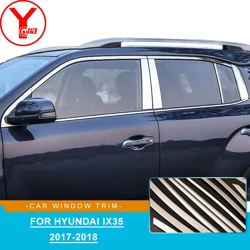 2017 2018 YCSUNZ нержавеющая сталь Автомобиля Оконная отделка полоски для hyundai ix35 Литые