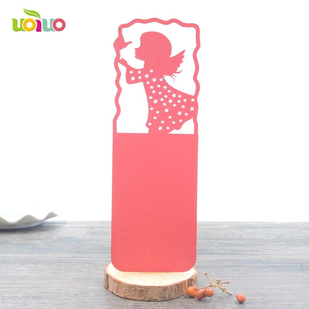 

100pcs litter girl design party gift laser cut Wedding favor bookmark