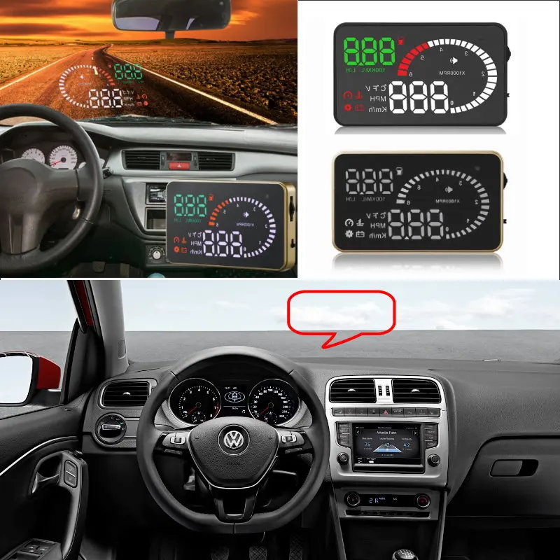 Автомобильный HUD Дисплей для Volkswagen VW Polo/Golf/Rabbit 2010 2020 автомобильные цифровые