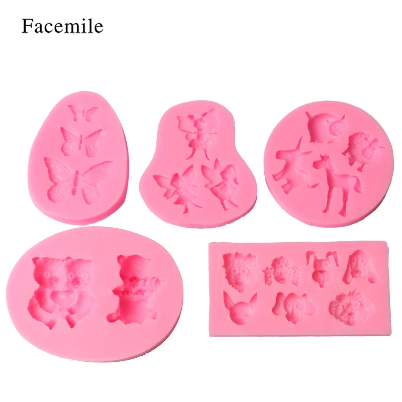 5 шт. силиконовая форма для выпечки в виде бабочки медведя пчелы собаки|pastry
