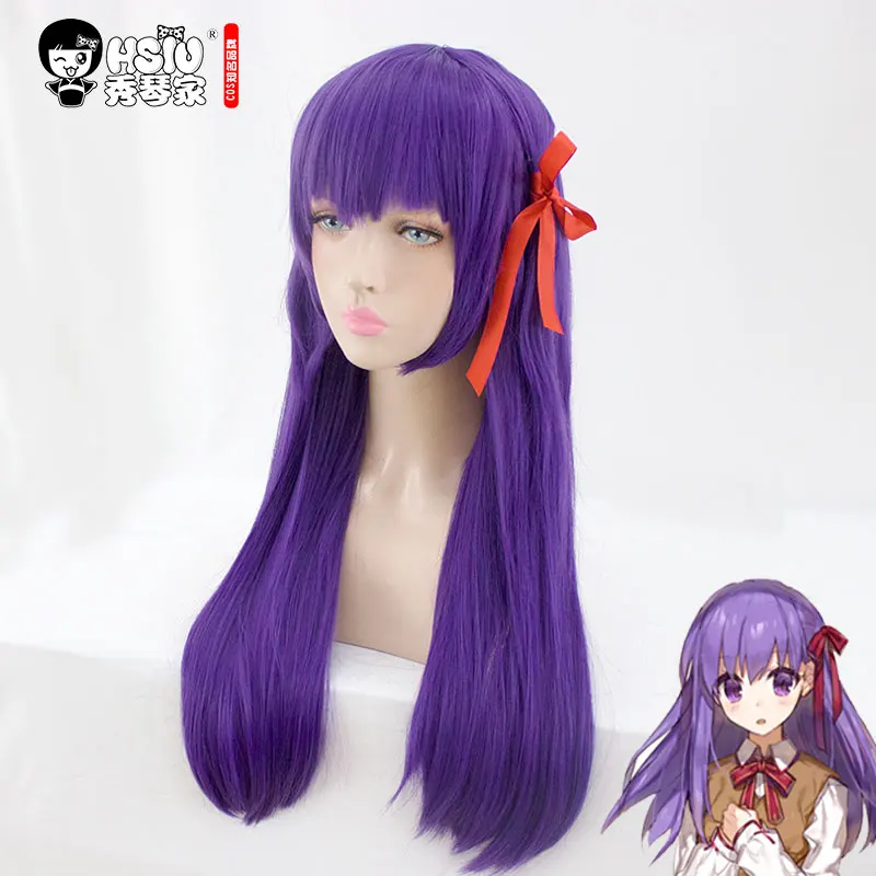 HSIU высокое качество Fate/stay night Sakura Matou Аниме игра косплей парик костюм играть