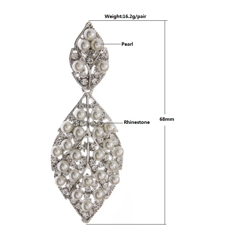 NeeFu WoFu серьги в виде капли воды жемчужные с крупным кристаллом Стразы длинные