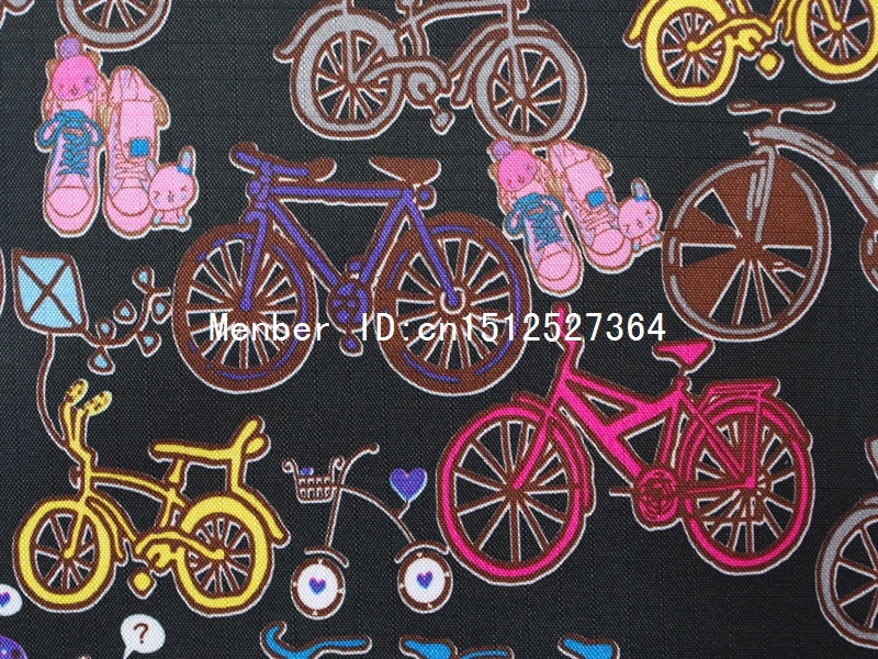 Водонепроницаемая ткань с ПВХ покрытием для велосипеда черного цвета 140 см x 50