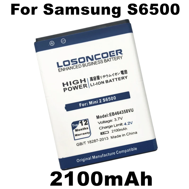 Аккумулятор LOSONCOER 2100 мАч EB464358VU для Samsung Galaxy Y Duos S6102 Mini 2 S6500 S6802 Ace Plus S7500