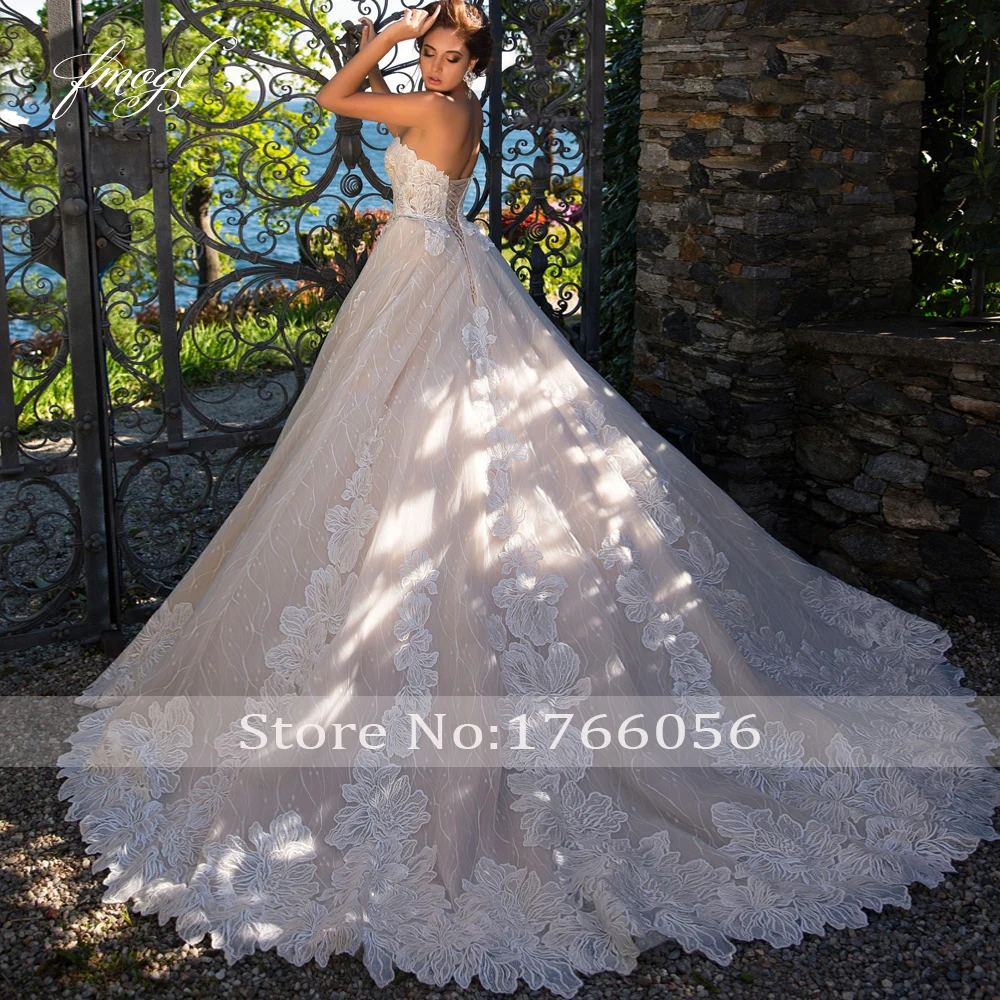 Женское свадебное платье с открытой спиной Fmogl Vestido De Noiva кружевное