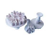 new christmas snow shaped flower cake fondant cookie decorating plunger mold snowflake spring cake turning tool chocolate mold