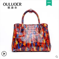 ouluoer thai crocodile skin belly bag handbag new handbag leather shoulder bag women handbag