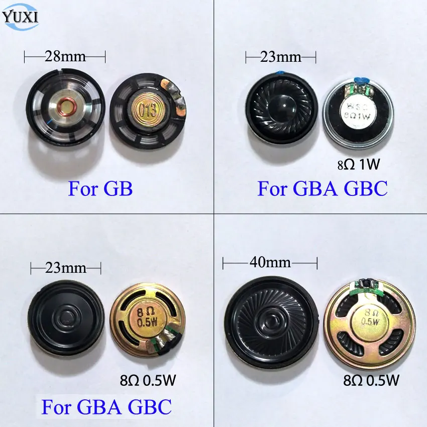 

YuXi 1pcs Replacement 23mm 28mm 40mm Speaker for Nintendo GameBoy Color Advance for GB GBA GBC Loudspeaker