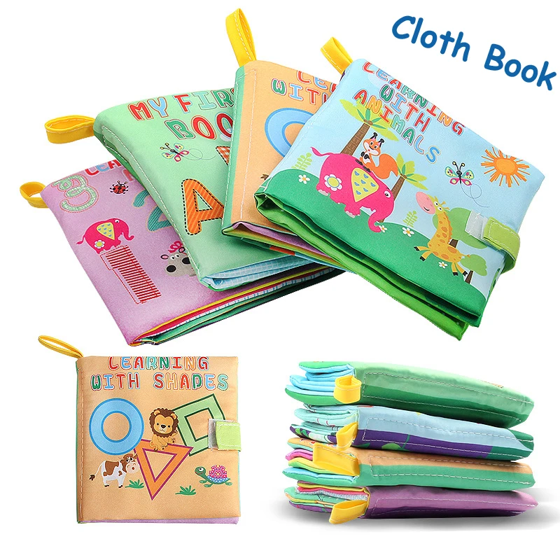 

4 Style Baby Toy Soft Cloth Book Rustle Sound Infant Educational Stroller Rattle Toy Newborn Crib Bed Baby Toy 0-36 Months DS29