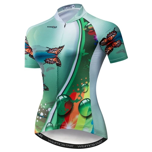 CD7048 Weimostar Для женщин Vélo Топы молодежи MTB велосипеда рубашки короткий рукав Майо Ciclismo девочек дышащая одежда для езды на велосипеде - Цвет: CD7048