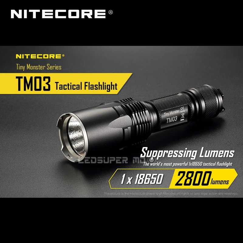 Крошечный Серия Monster Nitecore TM03 CREE XHP70 светодиодный тактический мощный фонарик 2800