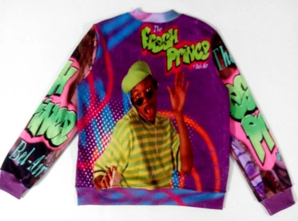 Настоящий американский размер Fresh Prince на заказ Создайте свой собственный 3D сублимационный принт молния вверх куртка плюс размер
