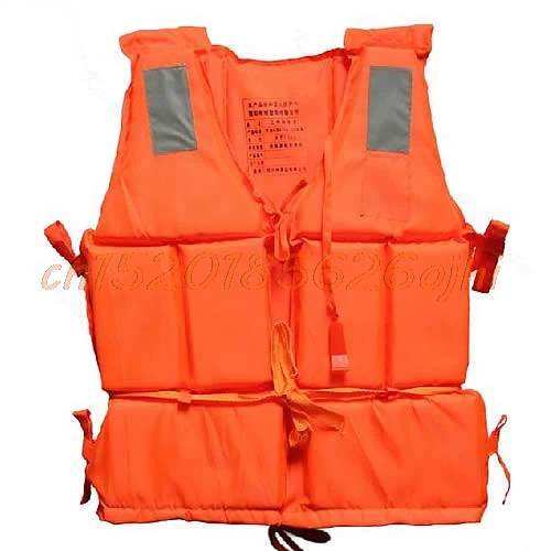 

New Orange Adult Foam Flotation Swimming Life Jacket Vest With Whistle