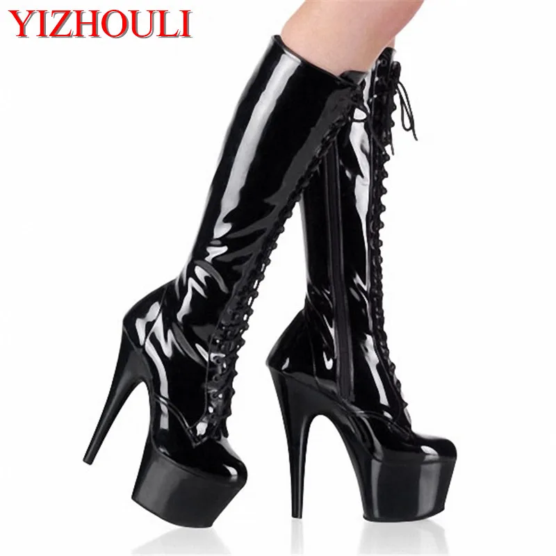 15 cm high heel boots, banquet catwalk boots sexy nightclub female pole dancing performance, dancing shoes