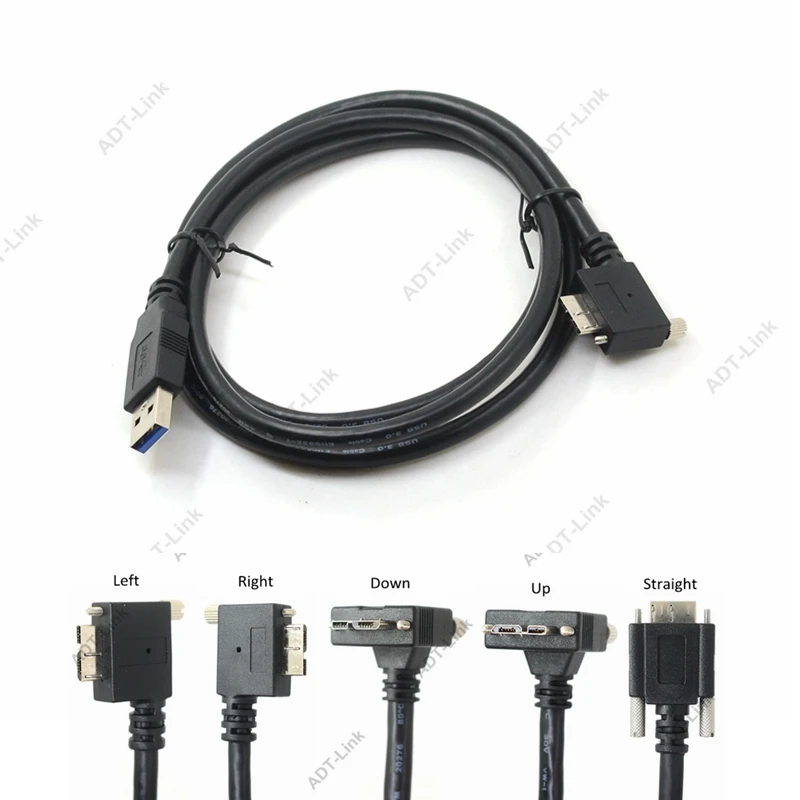 USB 3 0 a b 90 градусов правый левый вверх и вниз Угловой Micro B с замком винты крепление