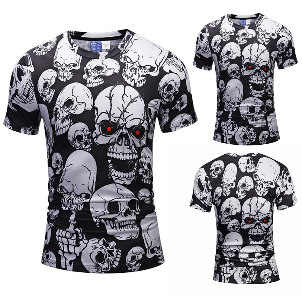 Мужская Повседневная Блузка с коротким рукавом и круглым вырезом|Мужские