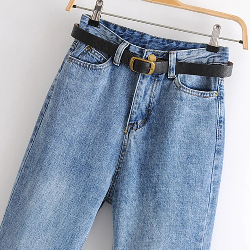 Vee Топ для женщин мама стиль джинсы с поясом женские длинные брюки высокая талия