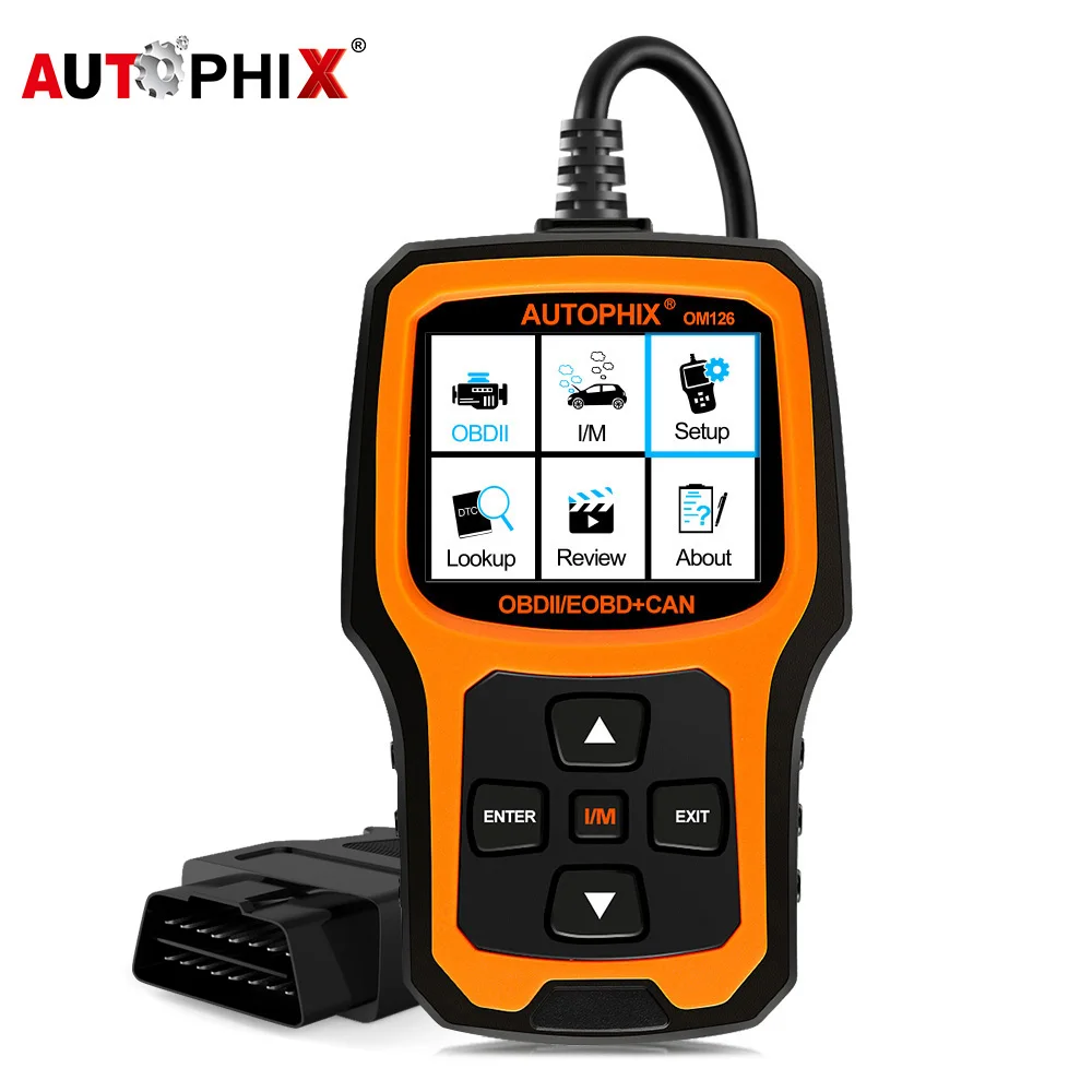 Autophix OM126 OBD2 Автомобильный сканер проверки двигателя считыватель кода OBD EOBD JOBD OBDII