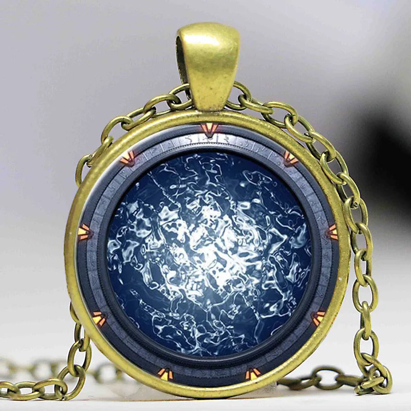 Ожерелье с подвеской в виде логотипа Атлантиды винтажное бронзовое и Серебряное