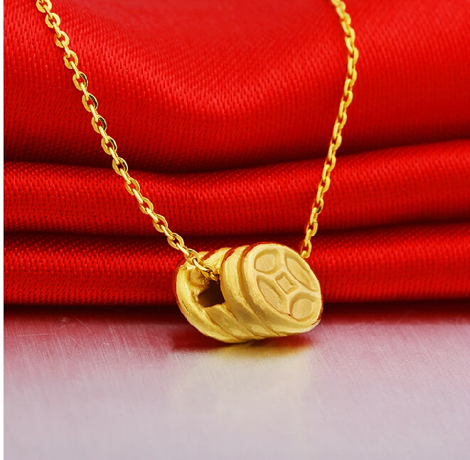 

FINE JEWELRY 999 24K Yellow Gold 3D Coin Pendant 0.51g