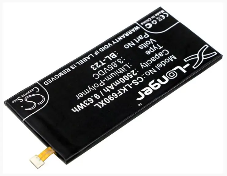 Аккумулятор Cameron Sino 2500 мАч для LG F690L F690S K500 K500H K580 K580AR K580F K580H K580Y X Cam 4G BL T23