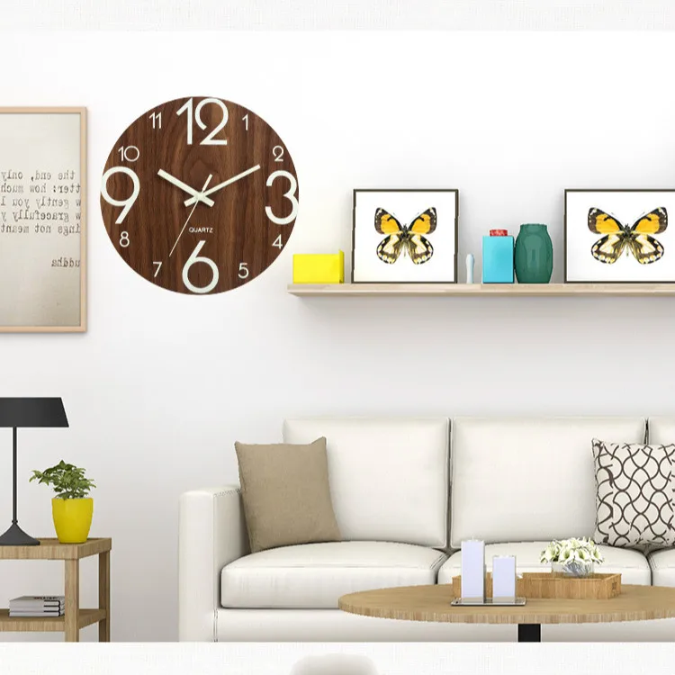 3D Luminous Wall Clock Night Light Decoration DIY Acrylic Glow Dark Modern Watches Brief Digital Number Quiet Hanging Clocks | Дом и сад